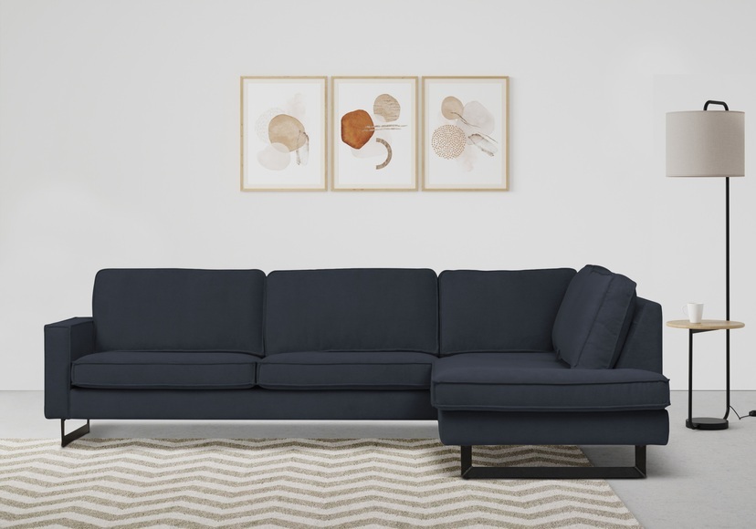 Places of Style Ecksofa »Pinto«, mit Keder und Metallfüssen