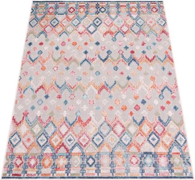 Paco Home Teppich »Fusion 764«, rechteckig, 10 mm Höhe, Kurzflor, Rauten Muster, In- und Outdoor geeignet, Wohnzimmer