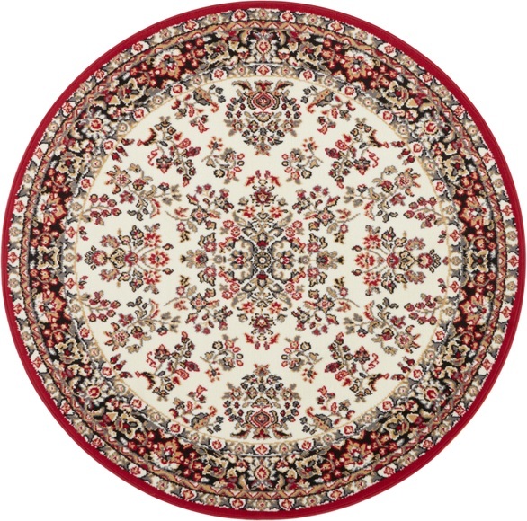 DELAVITA Teppich »Halton«, rund, 8 mm Höhe, Kurzflor, Vintage Design, Orient Optik, Wohnzimmer, Schlafzimmer, Arbeitszimmer, Robust, Pflegeleicht, Gekettelt
