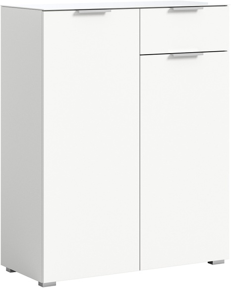 INOSIGN Kommode »Raio, Breite 90 cm, 2 Türen, 1 Schubkasten, Oberboden mit Glasplatte«, Anrichte, Sideboard, Highboard, Schrank