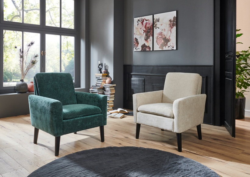 ATLANTIC home collection Sessel, mit Chenille-Bezug, frei im Raum stellbar, hoher Sitzkomfort