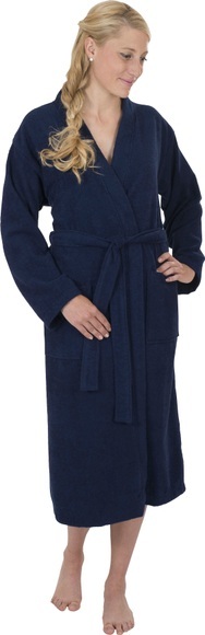 Wewo fashion Unisex-Bademantel »3048«, (1 St., mit Gürtel), für Damen & Herren, leichter Kimono-Schnitt, reine Baumwolle, lang
