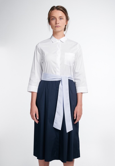 DREIVIERTELARM BLUSENKLEID 1863 BY ETERNA - PREMIUM STRETCH MARINE /