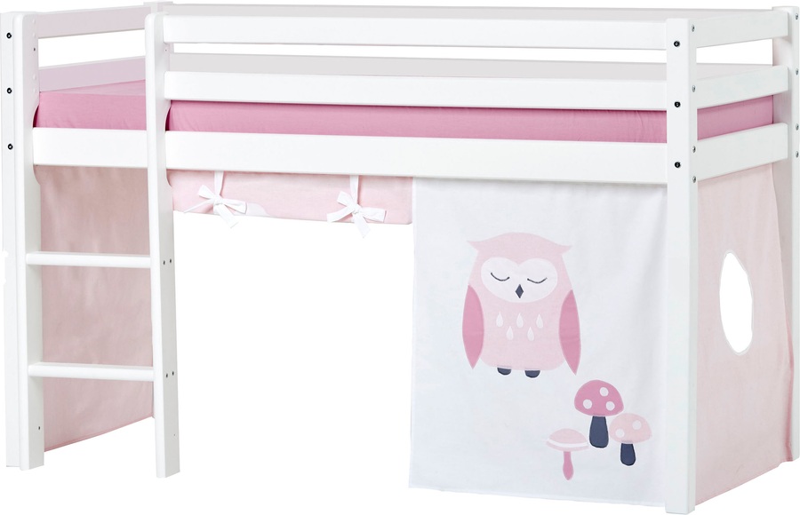 Hoppekids Hochbett, mit Matratze und Textil-Set