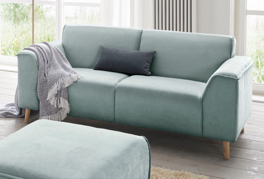 andas 2-Sitzer »Janek«, mit Federkern und Keder in scandinavischem Design