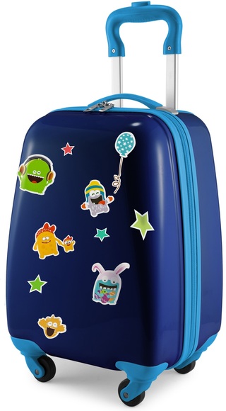Hauptstadtkoffer Kinderkoffer »For Kids, Monster«, 4 Rollen, mit wasserbeständigen, reflektierenden Monster-Stickern