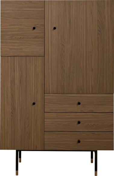 Woodman Highboard »Daniel«, Breite 90 cm, Holzfurnier aus Walnussbaum