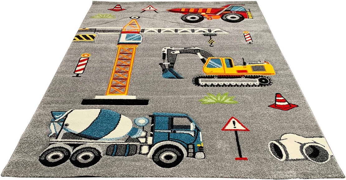 merinos Kinderteppich »Diamond Kids 24220«, rechteckig, 13 mm Höhe, farbecht, pflegeleicht, Spielteppich, lebendige Farben, Baustelle, Polypropylen, kindergerecht, robust