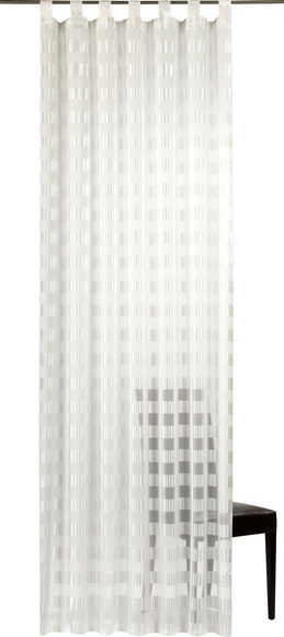 ELBERSDRUCKE Gardine »Karo-Voile«, Schlaufenschal mit Kräuselband Karo-Voile 00 weiss 255x140 cm halbtransparent