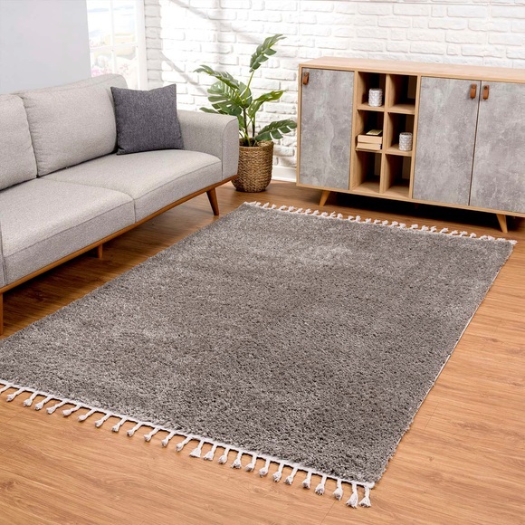 Carpet City Hochflor-Teppich »Pulpy 100«, rechteckig, 30 mm Höhe, mit Fransen, Wohnzimmer