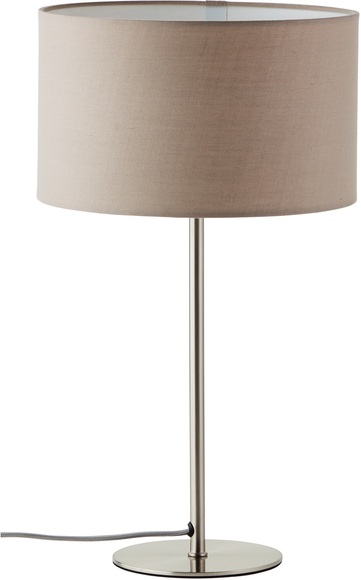 Lüttenhütt Tischleuchte »Lüchte«, E14, 1 St., Tischlampe Schreibtischlampe mit Stoffschirm greige Ø 40 cm, Kippschalter an der Leuchte