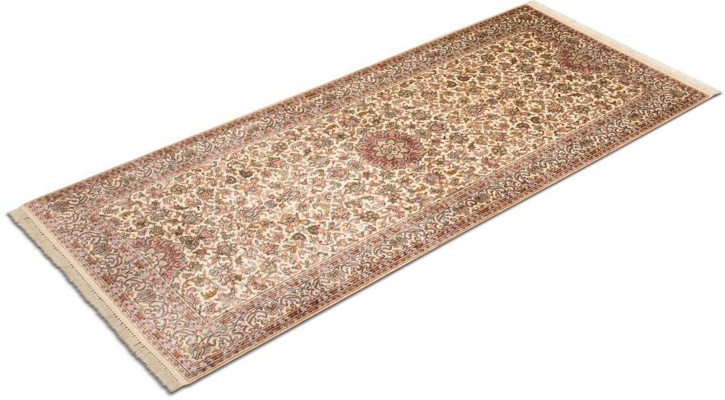 morgenland Läufer »Kaschmir Seide Teppich handgeknüpft beige«, rechteckig, 5 mm Höhe