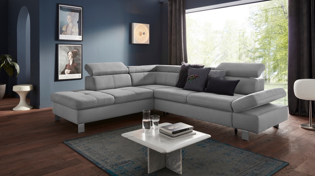 exxpo - sofa fashion Ecksofa, mit Kopf- bzw. Rückenverstellung, wahlweise mit Bettfunktion und Bettkasten