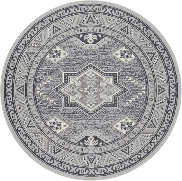 NOURISTAN Teppich »Saricha Belutsch«, rund, 9 mm Höhe, Kurzflor, Orient Optik, Vintage Design, Wohnzimmer, Schlafzimmer, Arbeitszimmer, Robust, Pflegeleicht, Gekettelt
