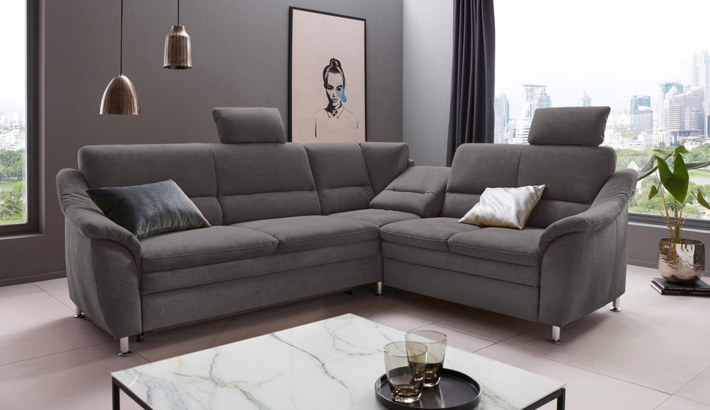 Places of Style Ecksofa »Cardoso«, Federkern, wahlweise mit Bett, Schubkasten, teilweise Relaxfunktion