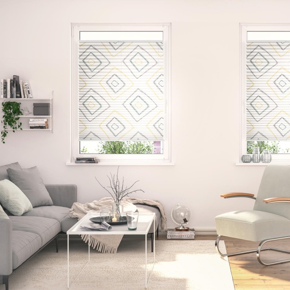 LICHTBLICK Plissee »Plissee Klemmfix, ohne Bohren, blickdicht, Stripy Boho Rectangle - Beige«