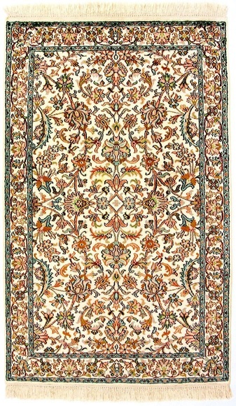 morgenland Teppich »Kaschmir Seide Teppich handgeknüpft beige«, rechteckig, 5 mm Höhe