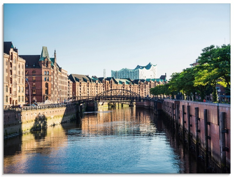 Artland Glasbild »Hamburg Speicherstadt«