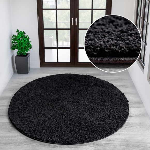 Home affaire Hochflor-Teppich »Viva Teppich rund«, rund, 45 mm Höhe, Uni Farben, einfarbig, rund, besonders weich und kuschelig, idealer Teppich für Wohnzimmer & Schlafzimmer