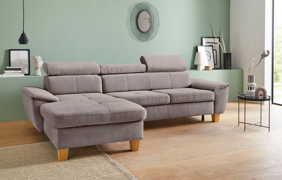 exxpo - sofa fashion Ecksofa, inklusive Kopfteilverstellung, wahlweise mit Bettfunktion und Bettkasten