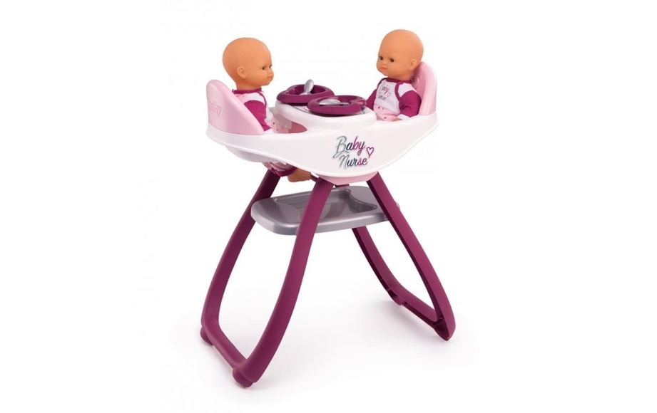 Smoby Baby Nurse - Zwillingspuppen-Hochstuhl - rosa/pink