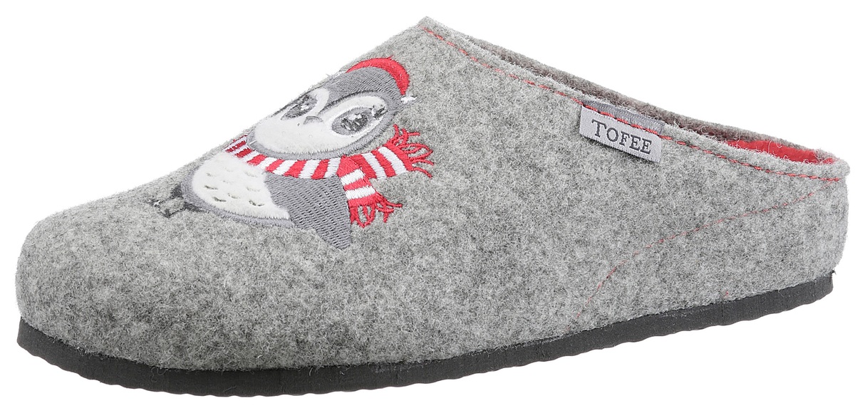 Tofee Pantoffel, mit Eulen-Motiv