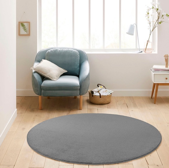 my home Teppich »Kurzflor-Webteppich GRANADA«, rechteckig, uni einfarbig weich Soft Touch mit Glanz