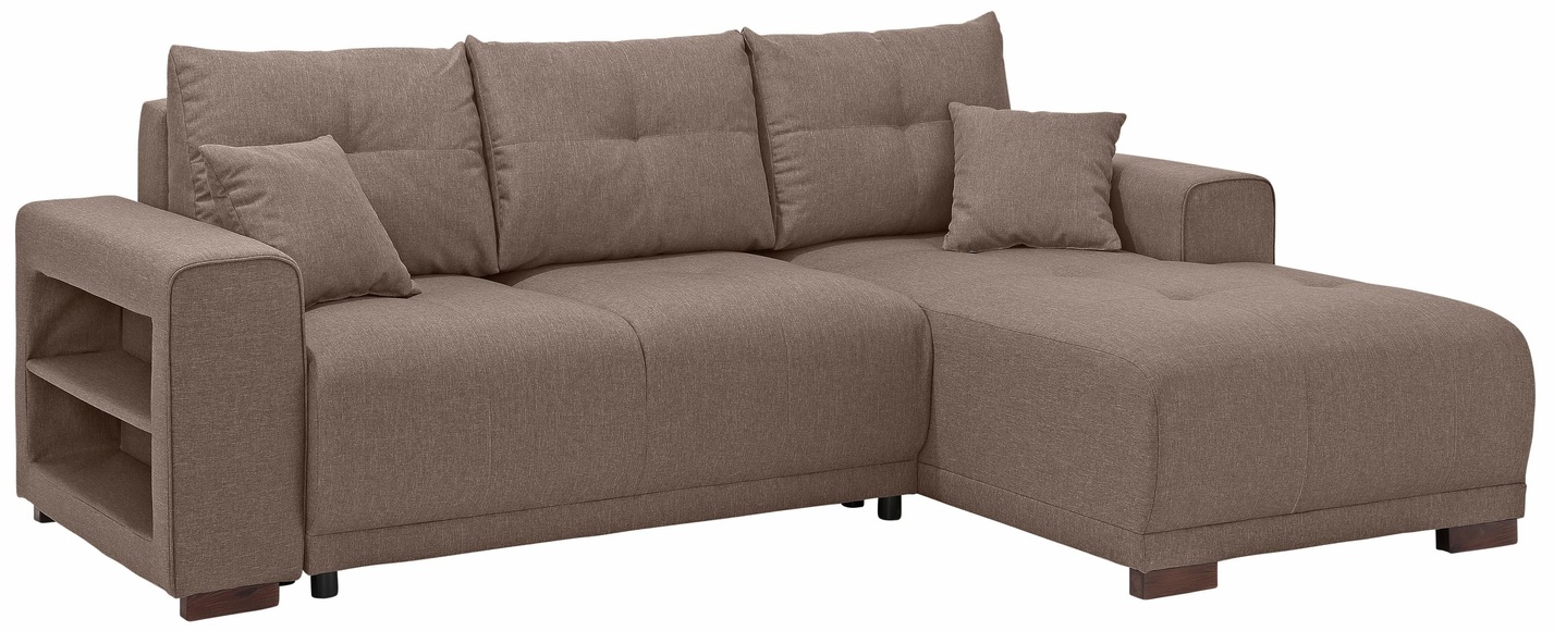 Home affaire Ecksofa »Viborg«, mit Regal in der Armlehne, wahlweise mit Bettfunktion