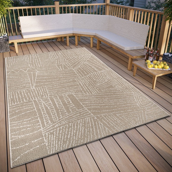 ELLE DECORATION Teppich »Léo«, rechteckig, In und Outdoor, Flachgewebe, wetterfest, pflegeleicht, robust