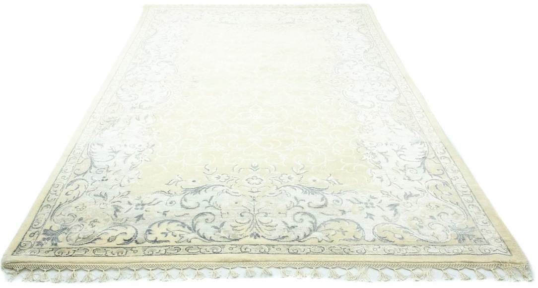 morgenland Teppich »Designer Teppich handgeknüpft grün«, rechteckig, 7 mm Höhe