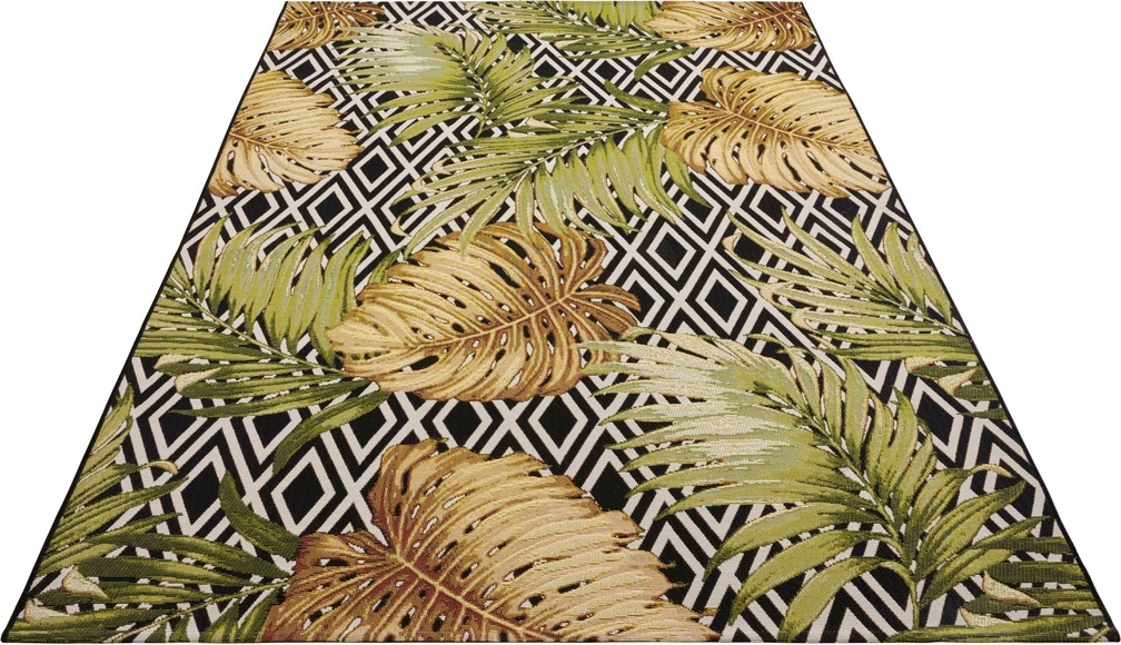 HANSE Home Outdoorteppich »Diamonds and Leaves«, rechteckig, 3 mm Höhe, strapazierfähig, robust, pflegeleicht, fussbodenheizungsgeeignet