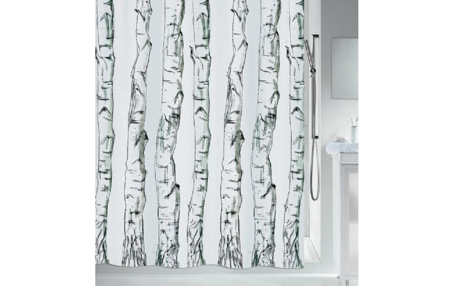 Spirella - Duschvorhang Wood - Schwarz 180 x 180 cm