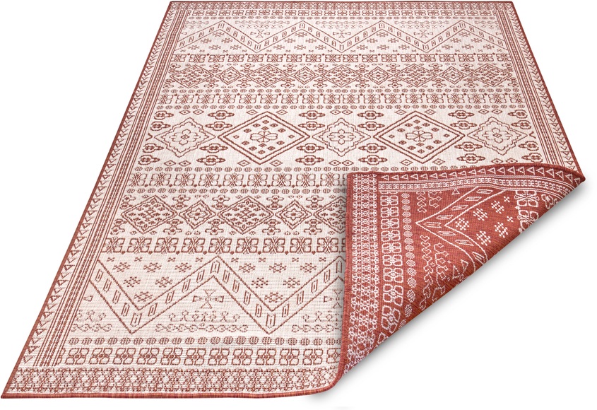 NORTHRUGS Teppich »Doha«, rechteckig, 5 mm Höhe, In- und Outdoor Teppich, Wendbar, gekettelt, strapazierfähig, pflegeleicht, Wohnzimmer, Balkon, Garten, in der EU Hergestellt