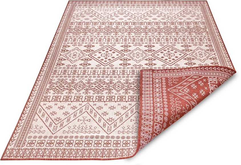 NORTHRUGS Teppich »Doha«, rechteckig, 5 mm Höhe, In- und Outdoor Teppich, Wendbar, gekettelt, strapazierfähig, pflegeleicht, Wohnzimmer, Balkon, Garten, in der EU Hergestellt
