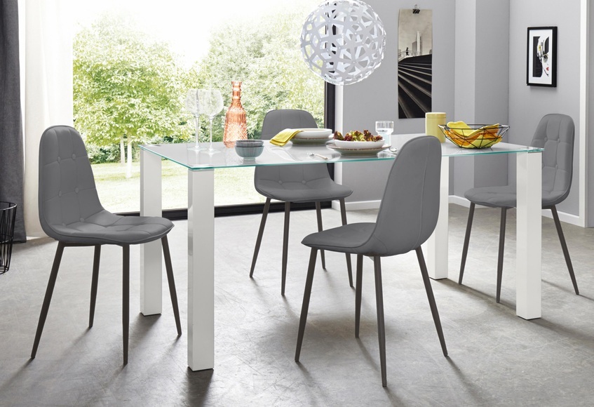 my home Essgruppe, (Set, 5 tlg.), mit Glastisch, Breite 160 cm