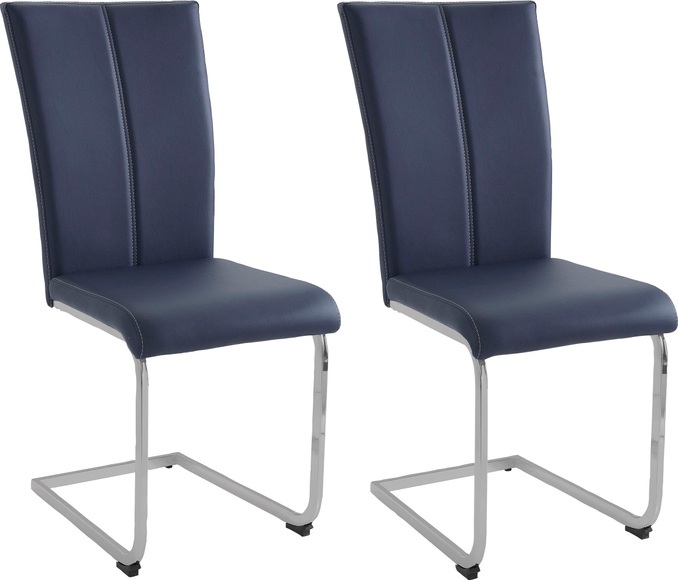 Home affaire Freischwinger »Nils«, (Set), 2 St., Kunstleder, Stuhl belastbar bis 120 Kg, Gestell aus Metall im Chrom-Look oder schwarz