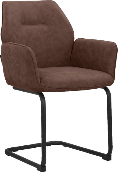 Places of Style Armlehnstuhl »Ginevra«, 2 St., Microfaser, Sitz und Rücken gepolstert, mit schwarzem Gestell aus Metall, in verschiedenen Farbvarianten enthältlich, Sitzhöhe 51 cm
