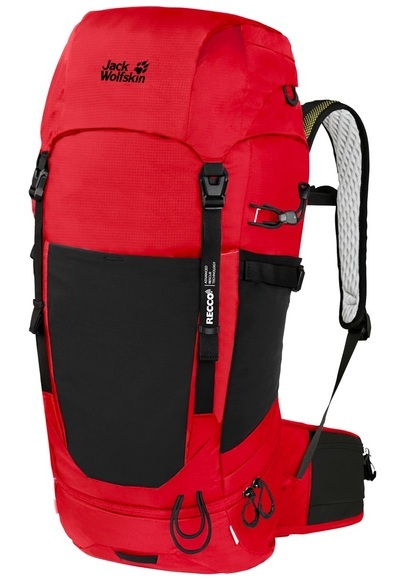 Jack Wolfskin Wanderrucksack mit Ortungssystem Wolftrail 34 Recco one size rot adrenaline red