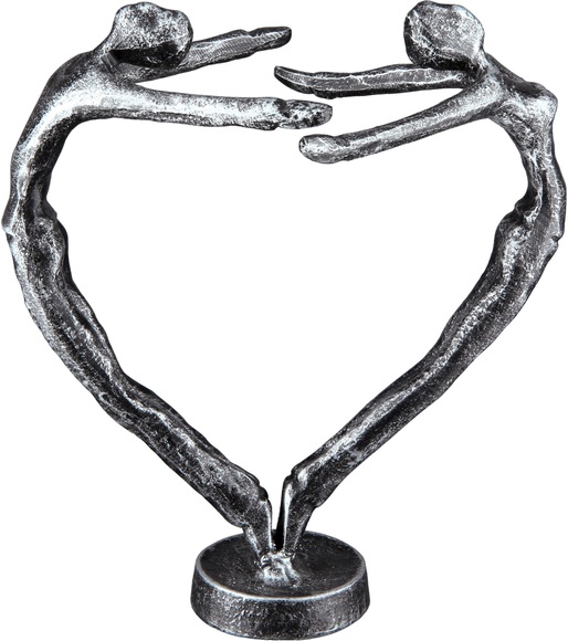 Casablanca by Gilde Dekofigur »Design Skulptur In Love, silberfarben«, (1 St.), Dekoobjekt, aus Metall, Höhe 15 cm, Herz Form, antikfinish, Wohnzimmer