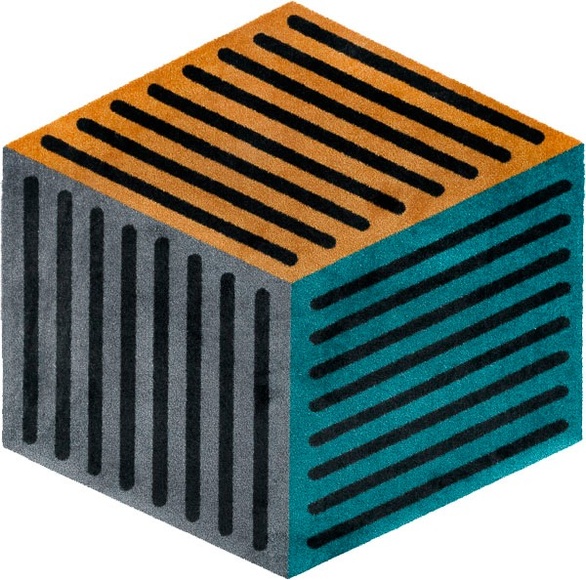 Fussmatte CUBES, ohne Gummirand