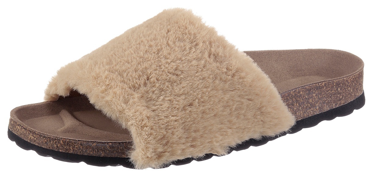 CITY WALK Pantolette, in flauschigem Look