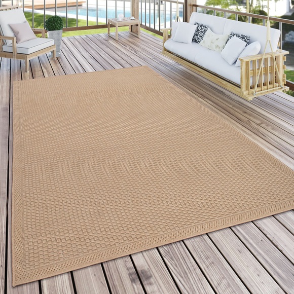 Paco Home Teppich »Timber 125«, rechteckig, 4 mm Höhe, Flachgewebe, Sisal Optik, In- und Outdoor geeignet, ideal im Wohnzimmer & Schlafzimmer