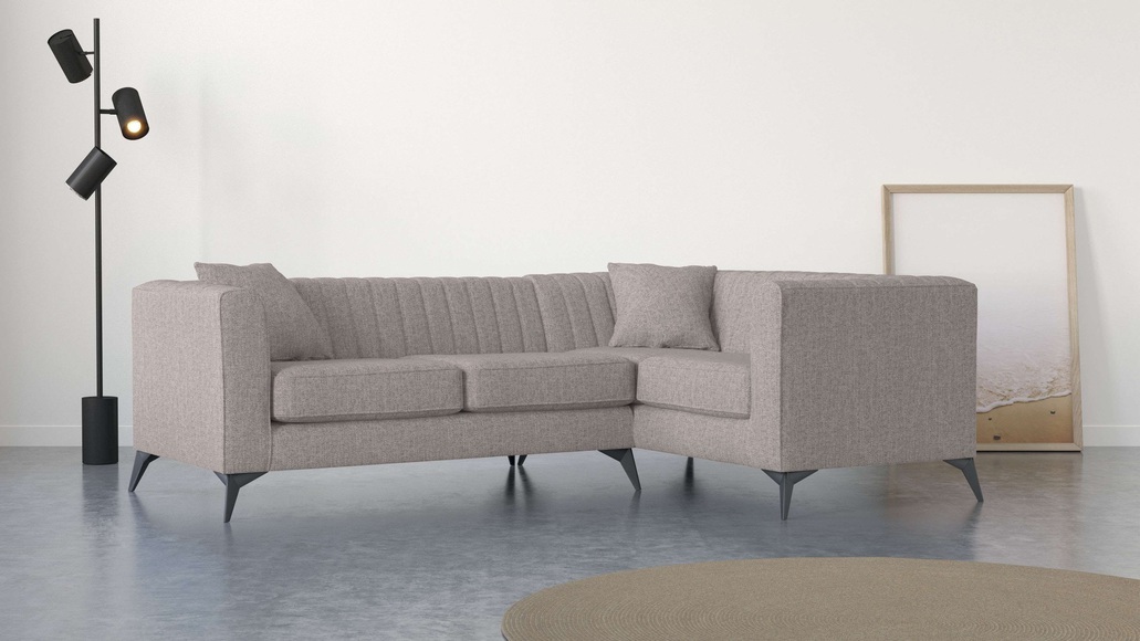 Places of Style Ecksofa »MATTHEW B/T/H: 240/167/74 cm«, L-Form, Steppung im Rücken, incl. Zierkissen, lose Sitzkissen
