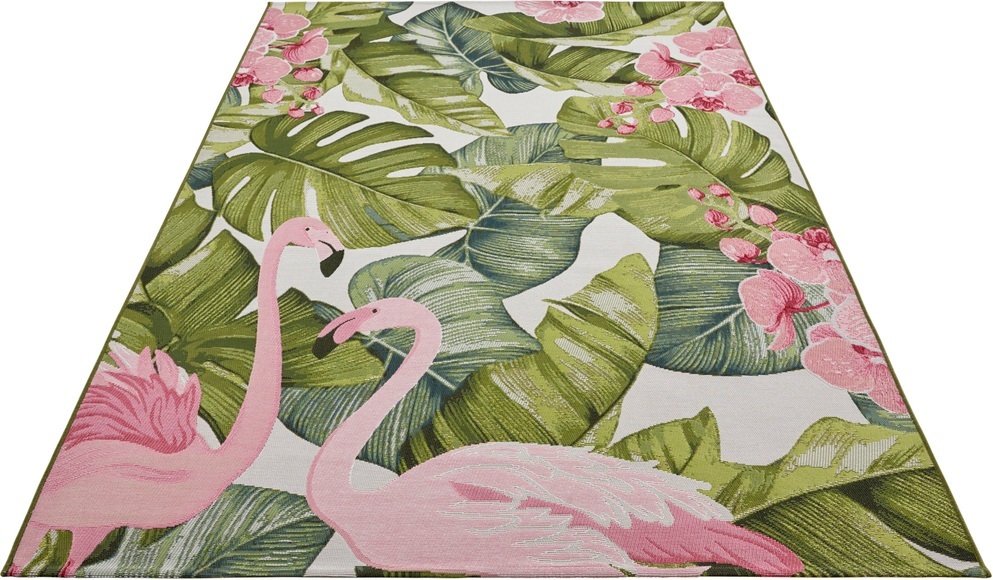 HANSE Home Outdoorteppich »Tropical Flamingo«, rechteckig, 3 mm Höhe, strapazierfähig, robust, pflegeleicht, fussbodenheizungsgeeignet
