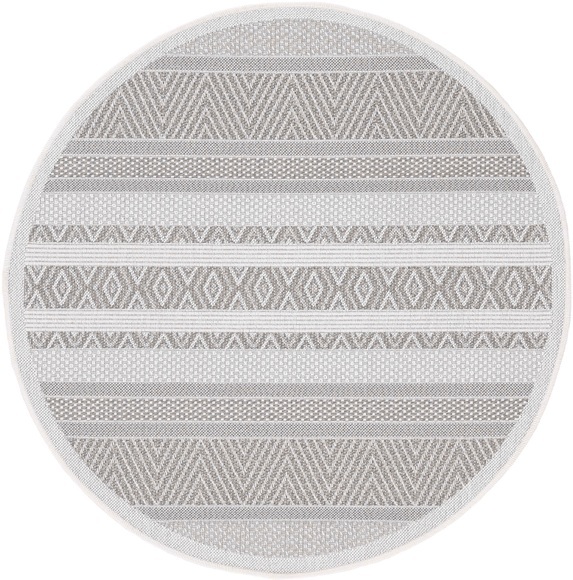 carpetfine Teppich »Boho 101«, rund, 4 mm Höhe, robustes Flachgewebe, Sisal Optik, In- und Outdoor geeignet, Wetterfest und UV-beständig für Balkon, Terrasse, Garten, Aussenbereich,Wohnzimmer, Schlafzimmer