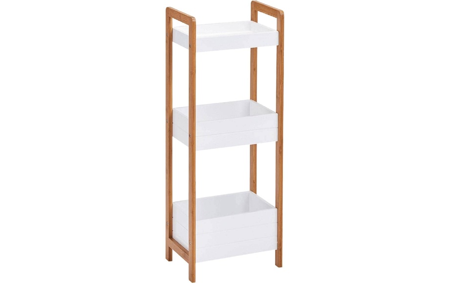 Zeller Present Regal mit 3 Ablagen Nature/Weiss