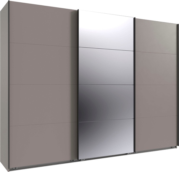 Wimex Kleiderschrank »Mugano, Made in Germany, Lieferung bis in Deine Etage und Stellort«, (wähle Deine Ausstattung: Basic oder Premium!), 3 Schwebetüren, grosse Grössen, mit oder ohne Spiegel, Metallgriffe