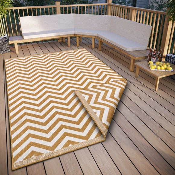 NORTHRUGS Teppich »Palma Wendeteppich«, rechteckig, In-und Outdoor geeignet, Robust, Pflegeleicht, Flachgewebe