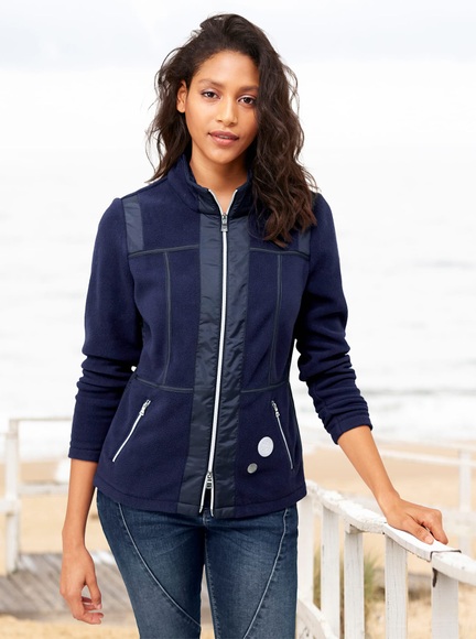 Fleece-Jacke in marine von heine