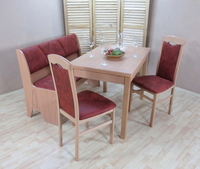 Home affaire Essgruppe »Halle«, (Set, 4 tlg.), mit Truhenbank